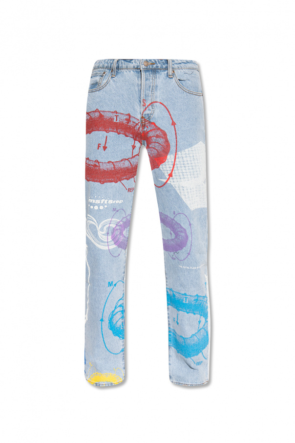 Leone1947 Leggings Tech - Blue Printed jeans MSFTSrep -  SchaferandweinerShops PF